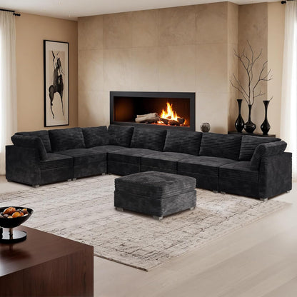 HOOOWOOO Modular Sectional Sofa,8 Pieces Sectional Couches for Living Room,164X66 L Shaped Cloud