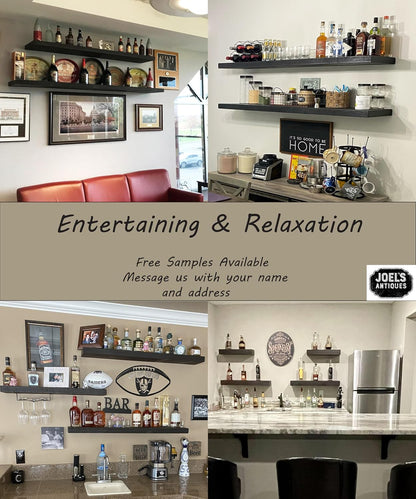 joelsantiques - 60 Inch Wooden Floating Shelves for Wall - 60x12x2 in - Made of Natural Wood - Long