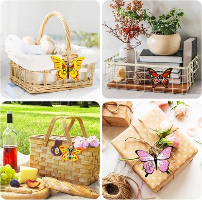 80PCS Wooden Spring Ornaments to Paint Butterfly Cutouts, 8 Styles DIY Blank Unfinished Wood