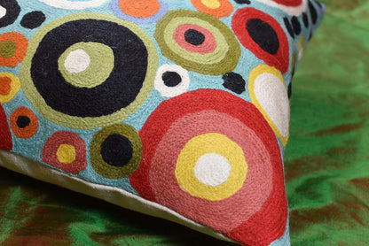 Lumbar Polka Dots Pillow Cover Turquoise Contemporary Decorative Pillowcase Blue Modern Outdoor