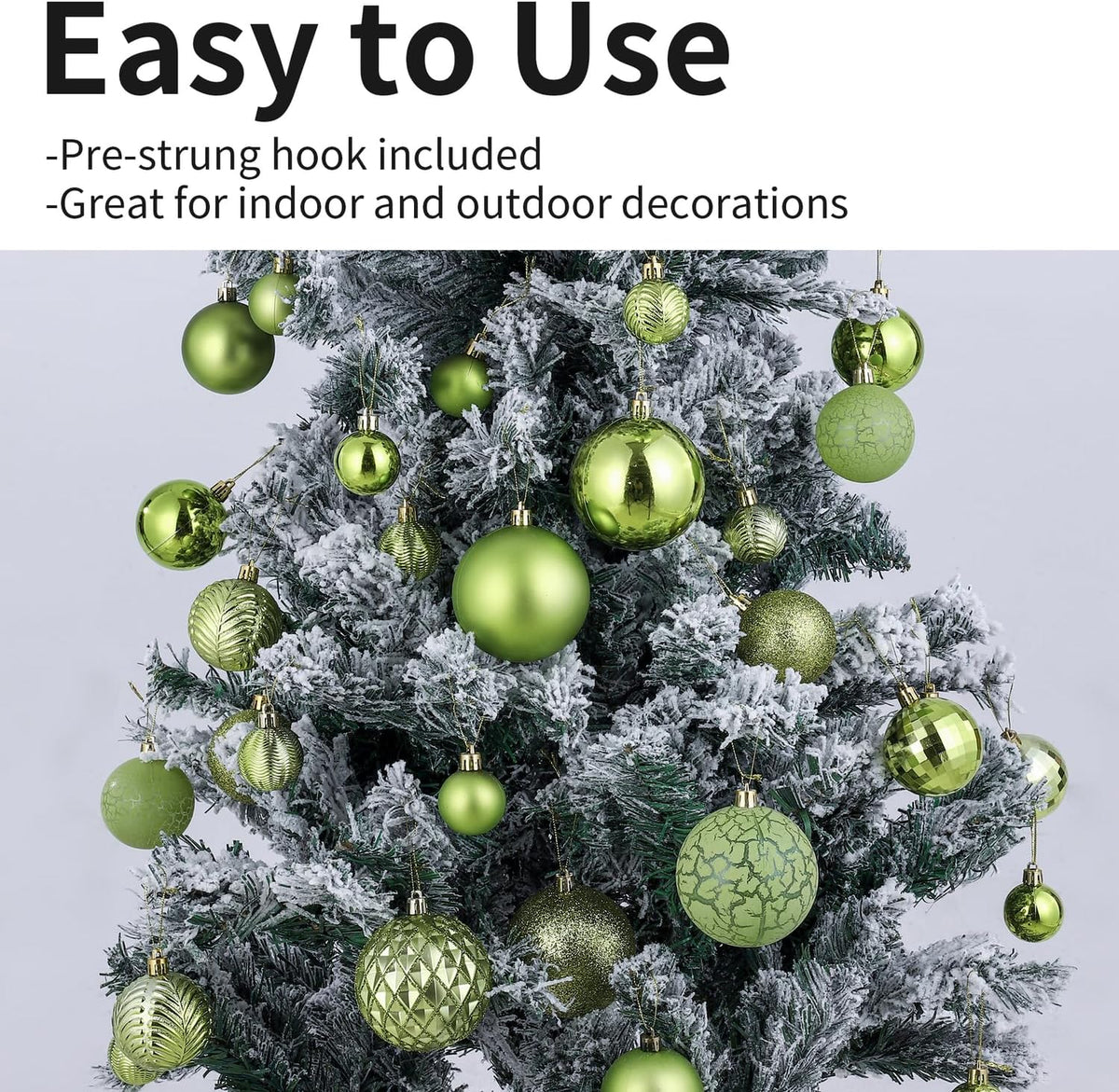 LANGXUN 36pcs Light Green Christmas Tree Decorations Balls, Bolas De Navidad, 2025 Christmas Decor