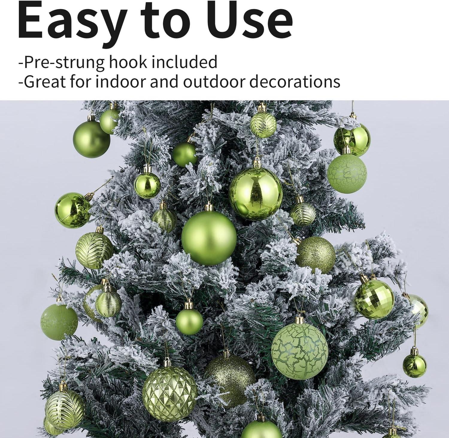 LANGXUN 36pcs Light Green Christmas Tree Decorations Balls, Bolas De Navidad, 2025 Christmas Decor