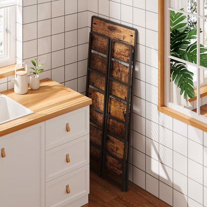 4NM No Assembly Foldable Bookshelf, 4-Shelf Collapsible Bookcase Storage for Small Spaces, 54" H