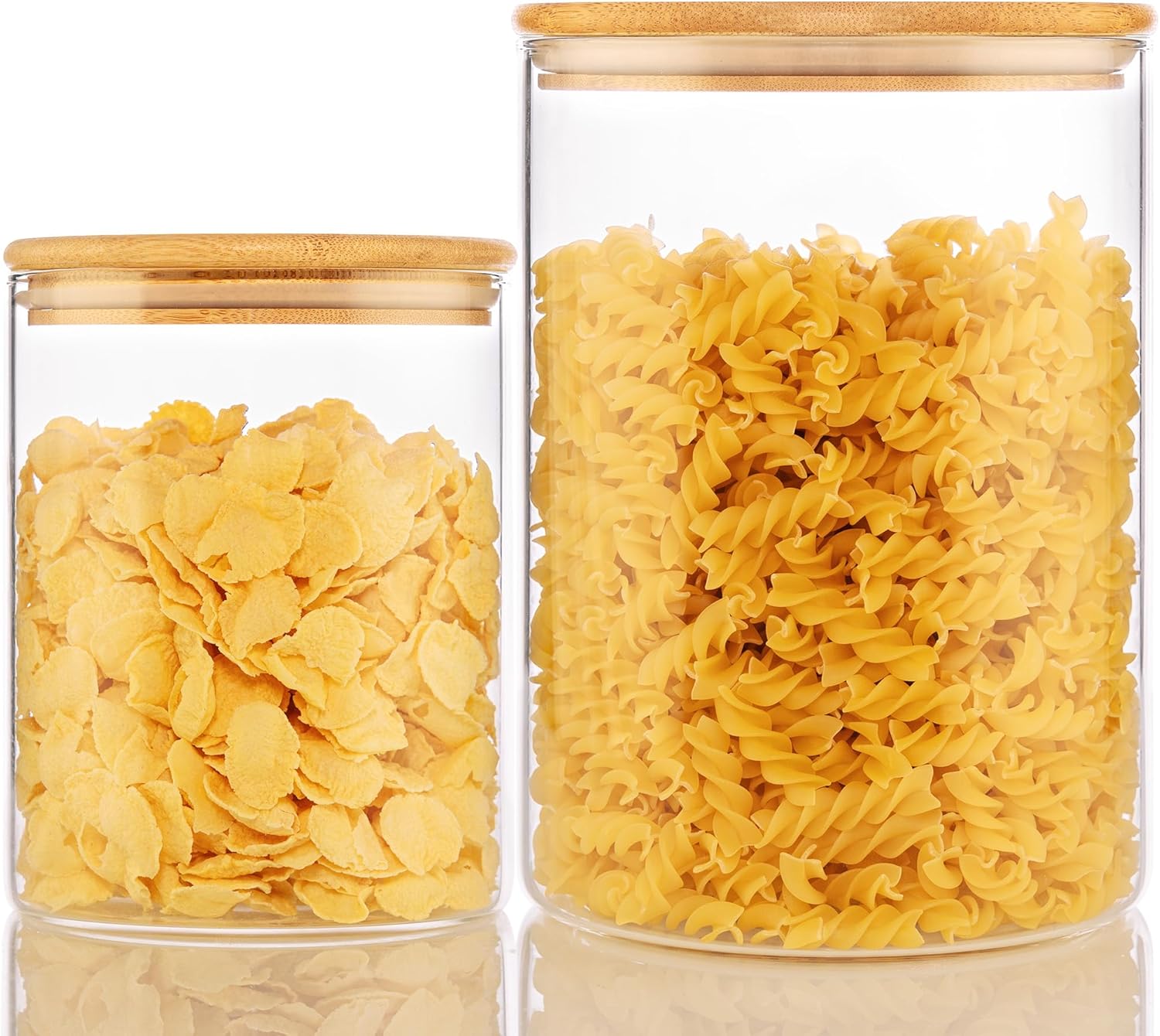 Extra Large Glass Flour and Sugar Storage Containers with Airtight lid,105 floz x1 & 48 floz x1