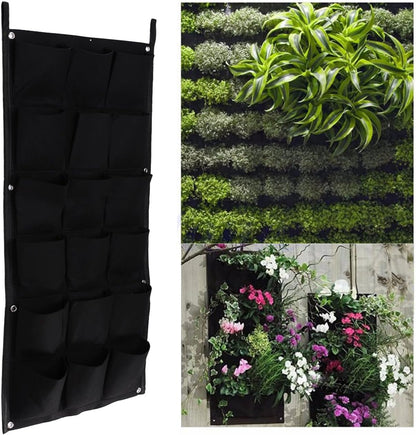 Ogrmar 18 Pockets Vertical Wall Garden Planter Plant Grow Bag for Flower Vegetable for