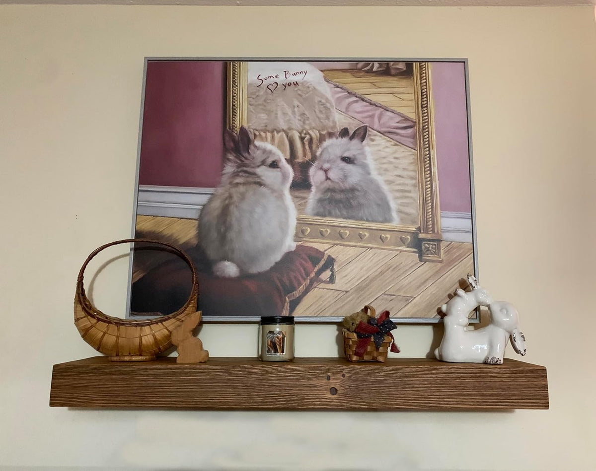 joelsantiques - 18 Inch Wooden Floating Shelves for Wall - 18x6x2 in - Made of Natural Wood - Short