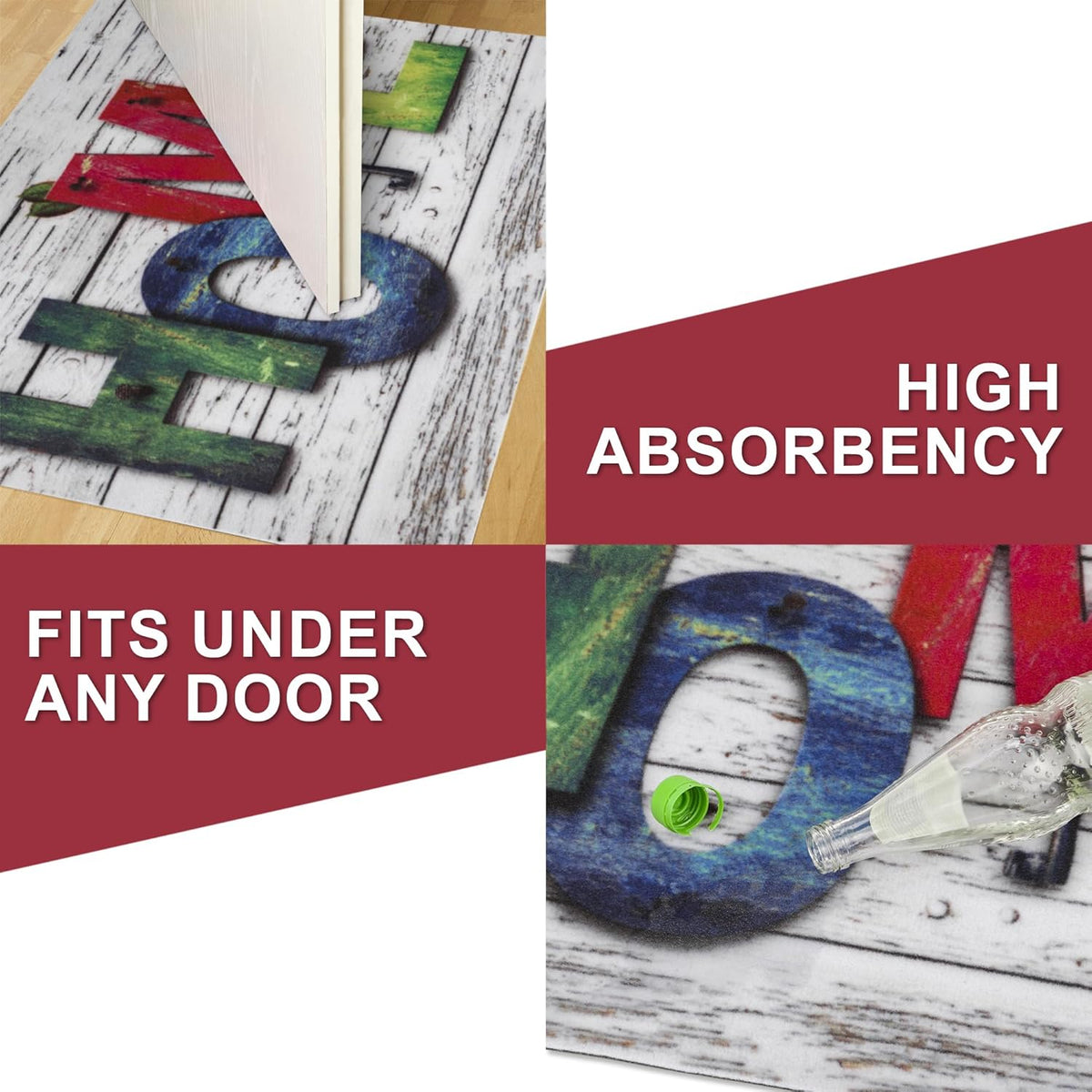 Floor Mat - for Indoor and Outdoor Use - Doormat - Non-Slip - Front Door Shoe Scraper - Size: 17x29