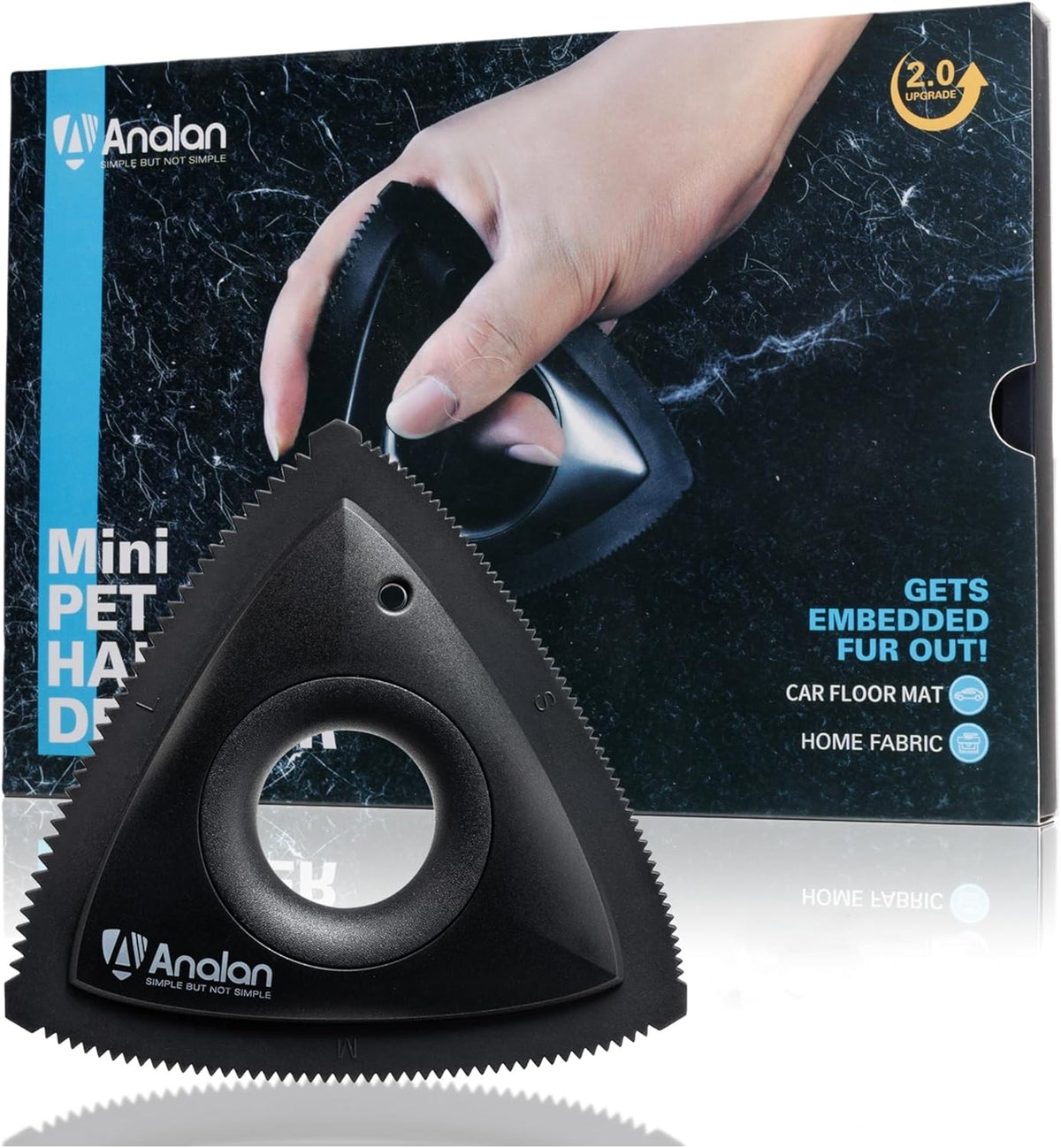 Analan Mini Pet Hair Remover for Car Detailing Supplies, Carpet Dog Hair Remover for Car Interior
