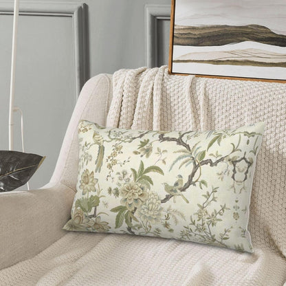 CXMEIFLY Spring Floral Birds Pillow Covers 12 x 20 Inch Set of 2 for Chinoiserie Flowers Decor