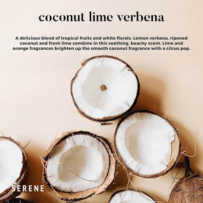 Hidden Label Large Scented Candle, Coconut Lime Verbena, 30oz 3 Wick Huge Candle, Serene Collection