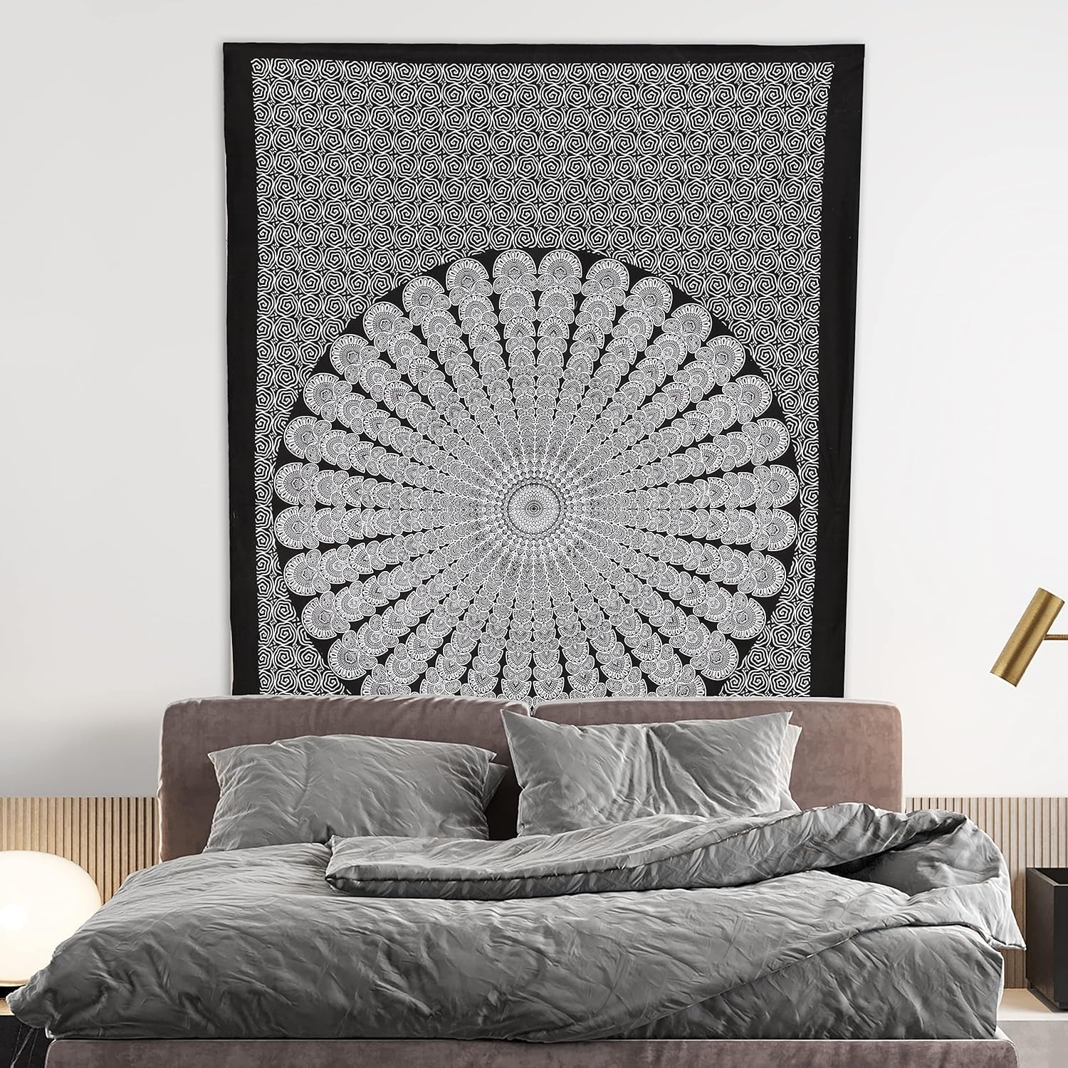 Bless International Handmade Indian hippie Bohemian Psychedelic Peacock Mandala Wall hanging