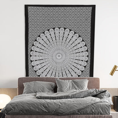 Bless International Handmade Indian hippie Bohemian Psychedelic Peacock Mandala Wall hanging