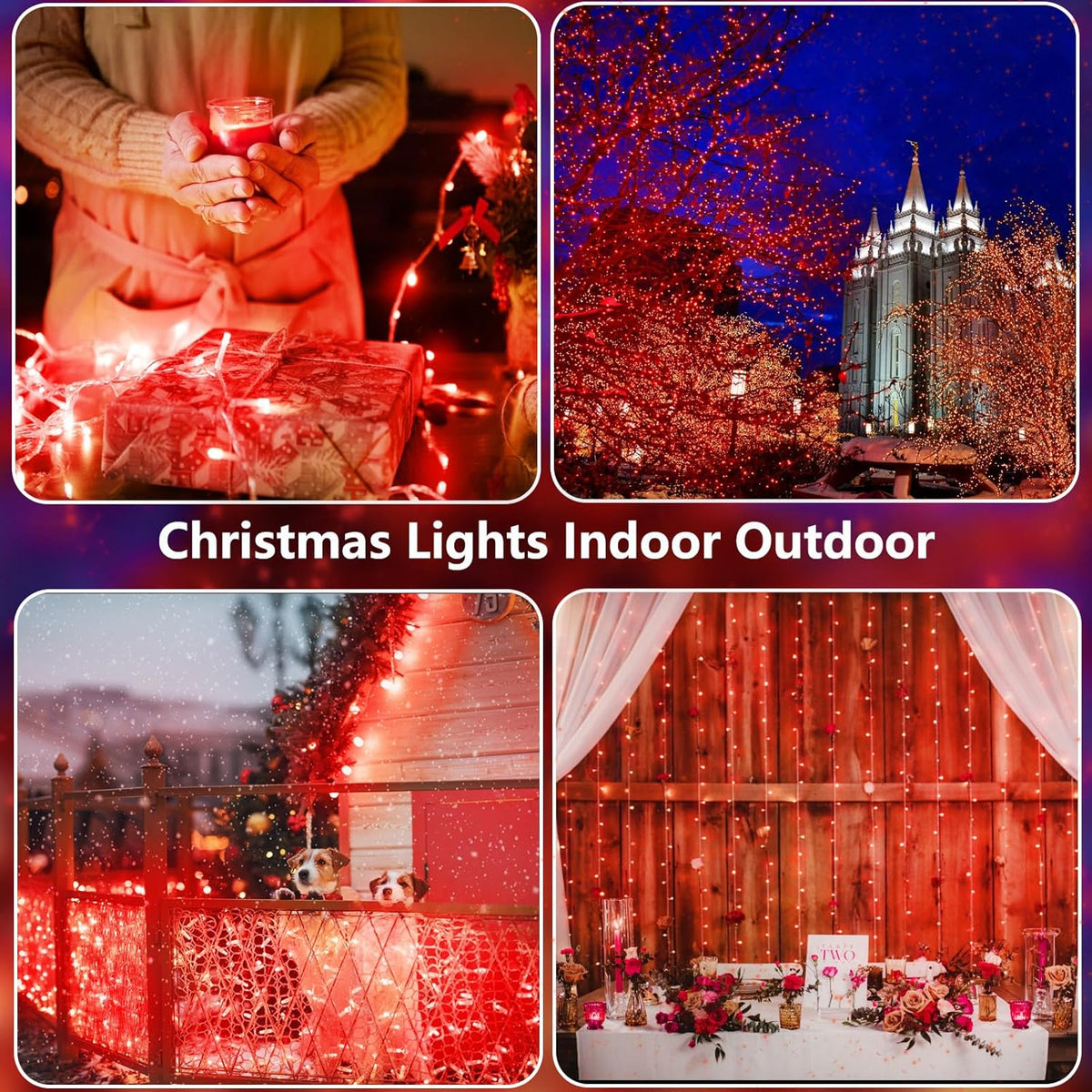 2 Pack Halloween String Lights Battery Operated with Timer, 66FT 200 LED Waterproof Battery Twinkle
