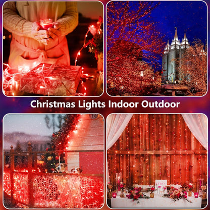 2 Pack Halloween String Lights Battery Operated with Timer, 66FT 200 LED Waterproof Battery Twinkle