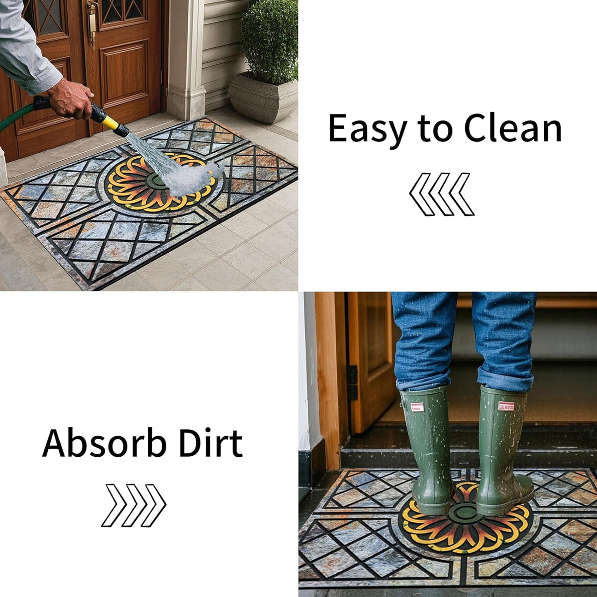 Door Mat Welcome Mat, Heavy Duty Door Mat 17.7 x 29.5 Inch Front Door Mat Rug Doormat for Outdoor