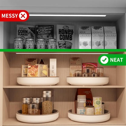 2 Pack 10 Inch Non-Skid Lazy Susan Turntable Organizers - Spinning Rack for Pantry Organization and
