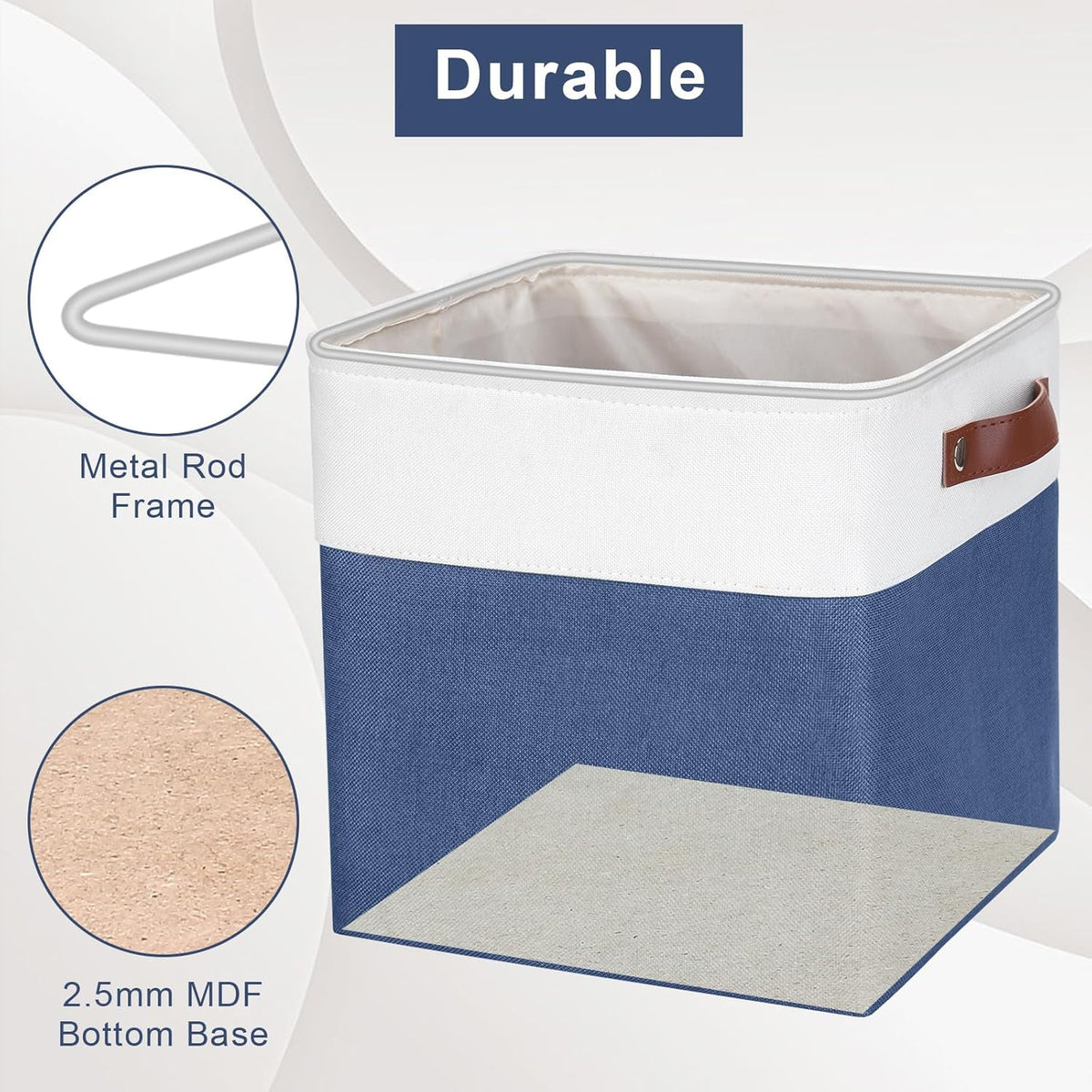 Collapsible Fabric Storage Cubes 11x11 Cube Storage Bins, 4 Pack Closet Baskets Box with Handles