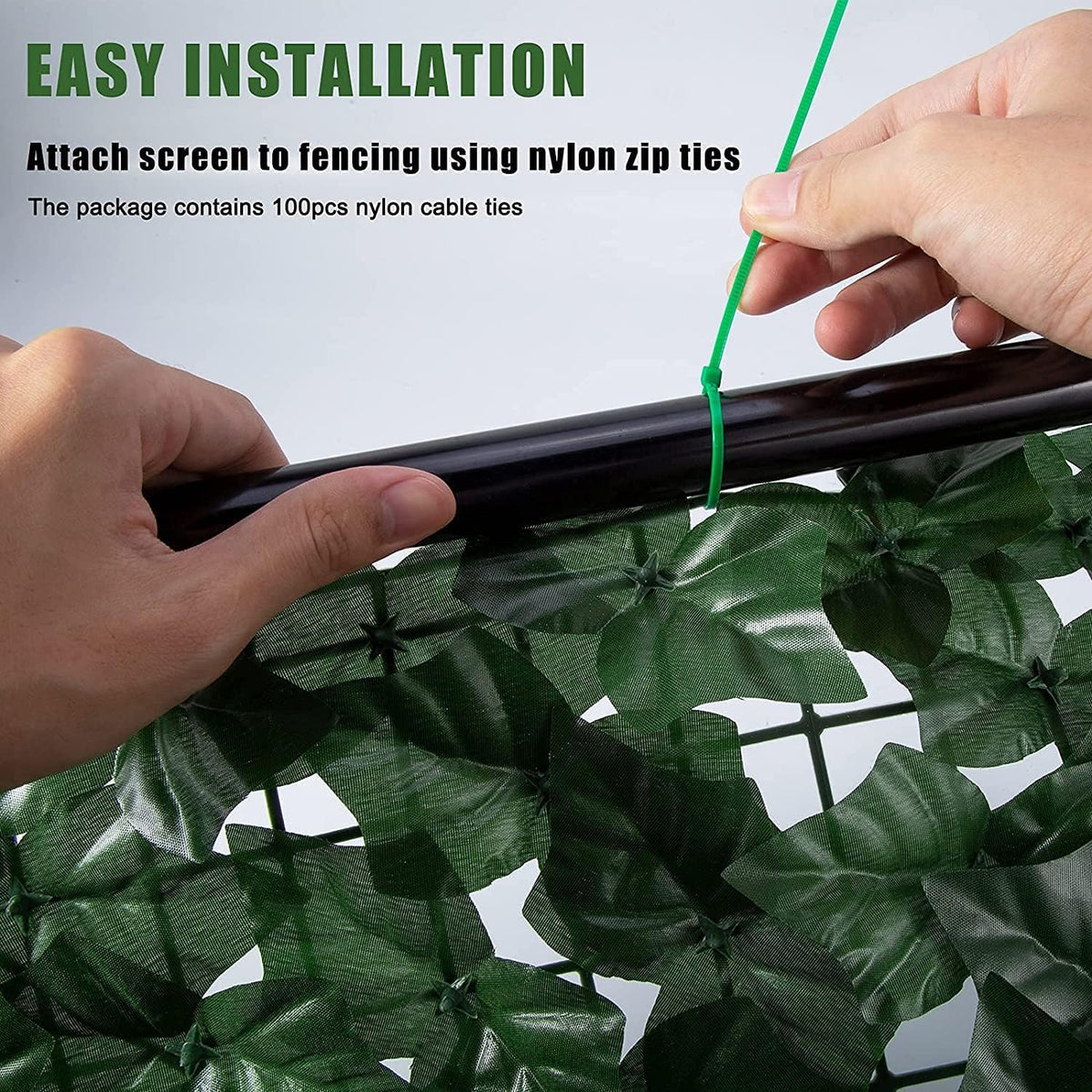 Faux Ivy Fence Privacy Screen Outdoor Expandable Artificial Greenery Roll Fake Hedge Wall Patio