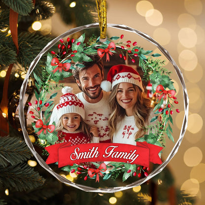 Christmas Tree Hanging Decor, Personalized Crystal Photo Ornaments, Custom Ornaments for
