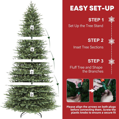 Hykolity 12 ft Prelit Christmas Tree, Artificial Christmas Tree wth 850 Color Changing LED Lights