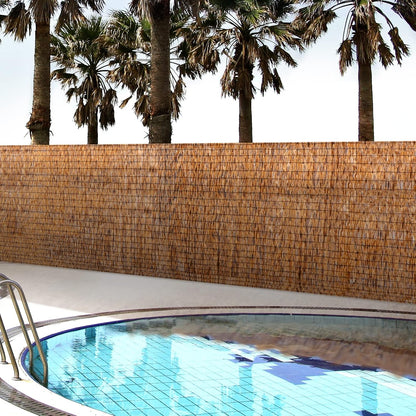ZNCMRR Reed Fencing Rolls Natural Bamboo Fence 5.5 Feet High Privacy Screen Curtains Fence for
