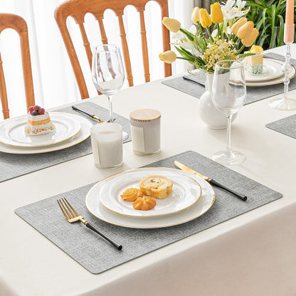 Romanstile Vinyl Placemats Set of 4-12 X 18 Inch - Heat Resistant Place Mats 100% Waterproof