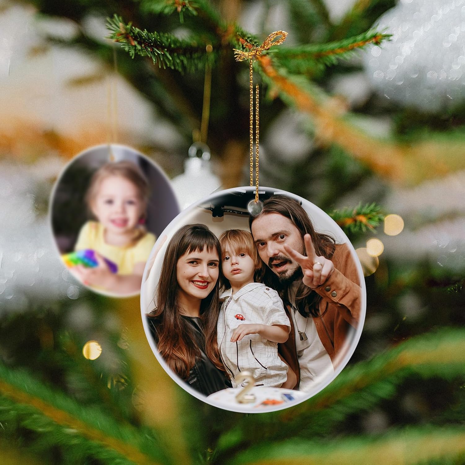 Personalized Christmas Ornaments 2025 Customized with Photo Text Ornament Keepsake Pet First