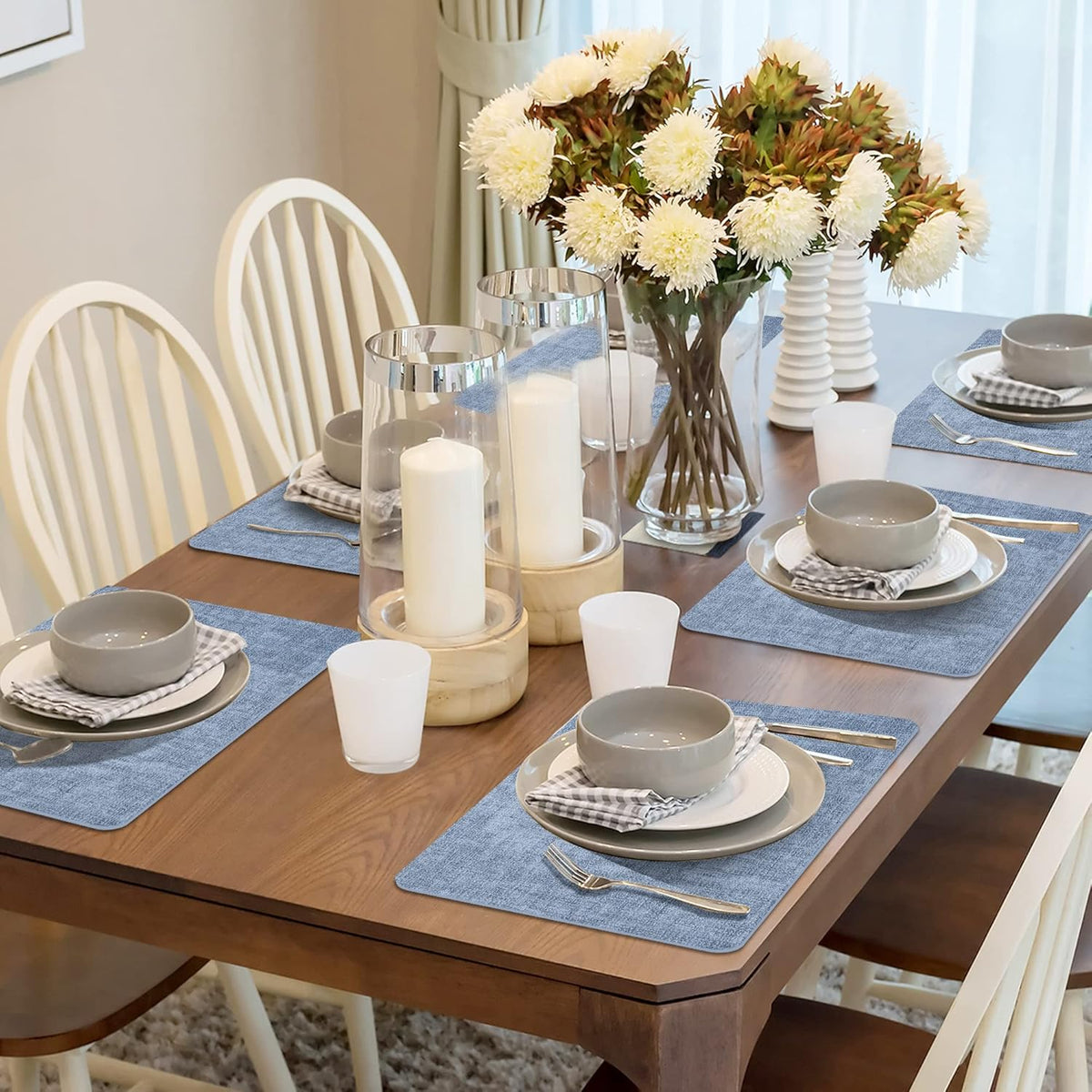 Maxpearl Faux Leather Placemats Set of 4, Waterproof - Wipe Clean - Heat Resistant - Anti Slip