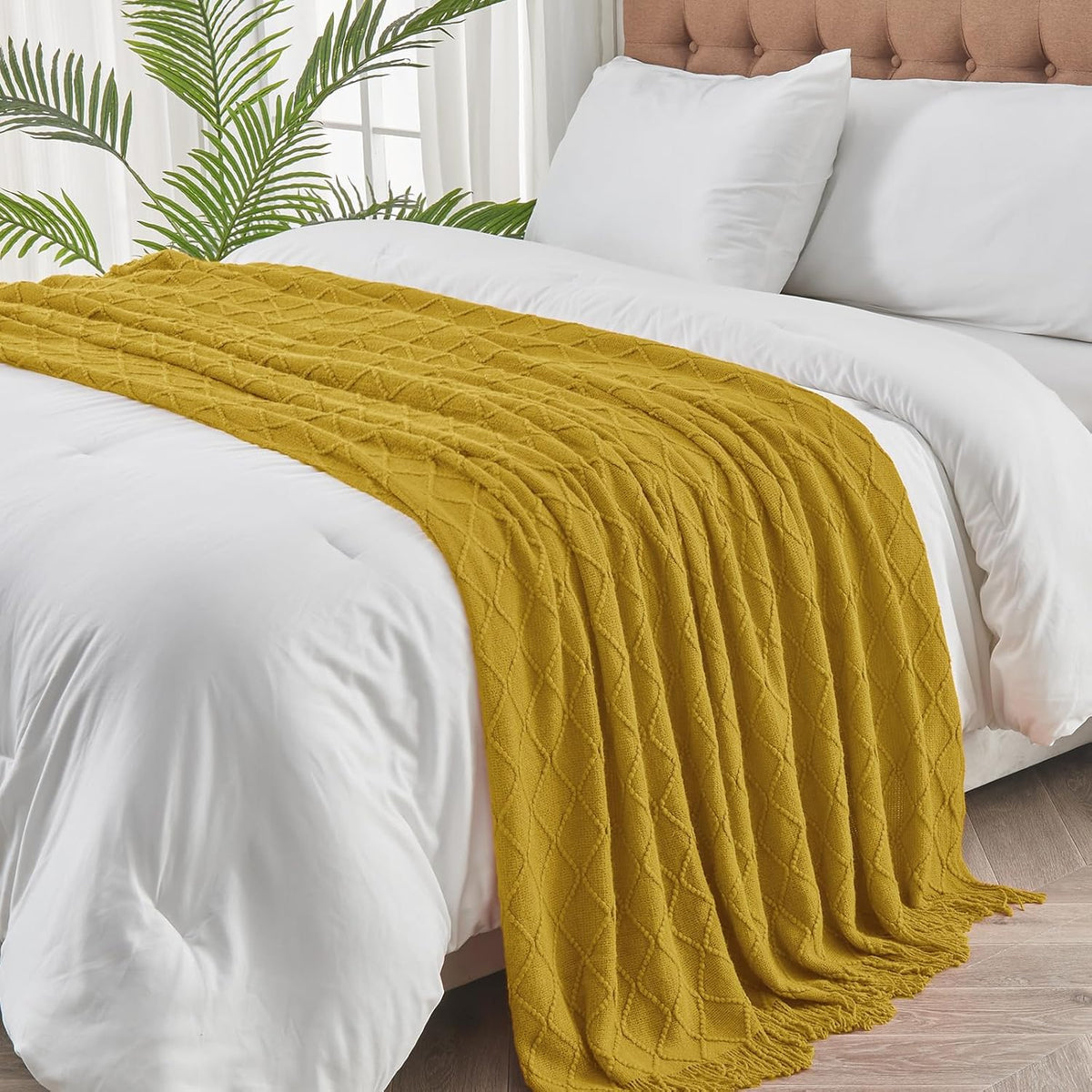 inhand Knitted Throw Blanket for Couch and Bed, Soft Living Room Home Decor Knitted Blanket with