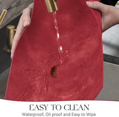MOSAYT Vinyl Placemats Set of 8-12 X 17 Inch - Faux Leather 100% Waterproof Oil-Proof Wipeable PU