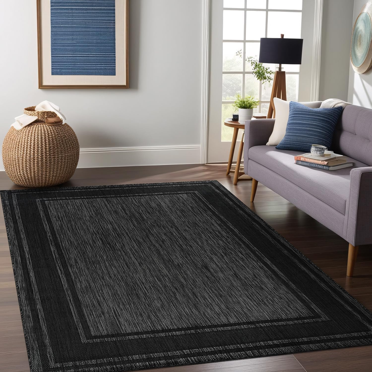 Beverly Rug Large Outdoor Rug 10x14 Modern Bordered Area Rugs for Indoor and Outdoor Patio Deck