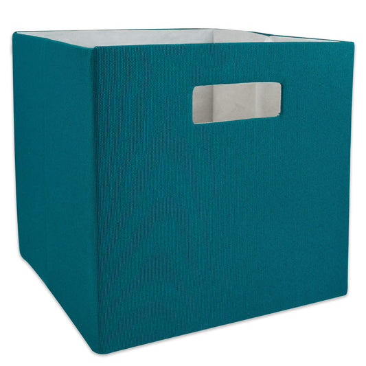 DII Fabric Storage Cube Organizer Bin 13x13x13 Foldable, Teal