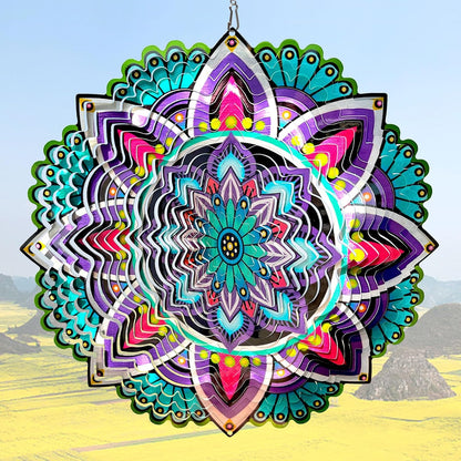 Hanging Wind Spinners for Yard and Garden Mandala Purple Star,Kinetic Wind Spinners Outdoor Worth