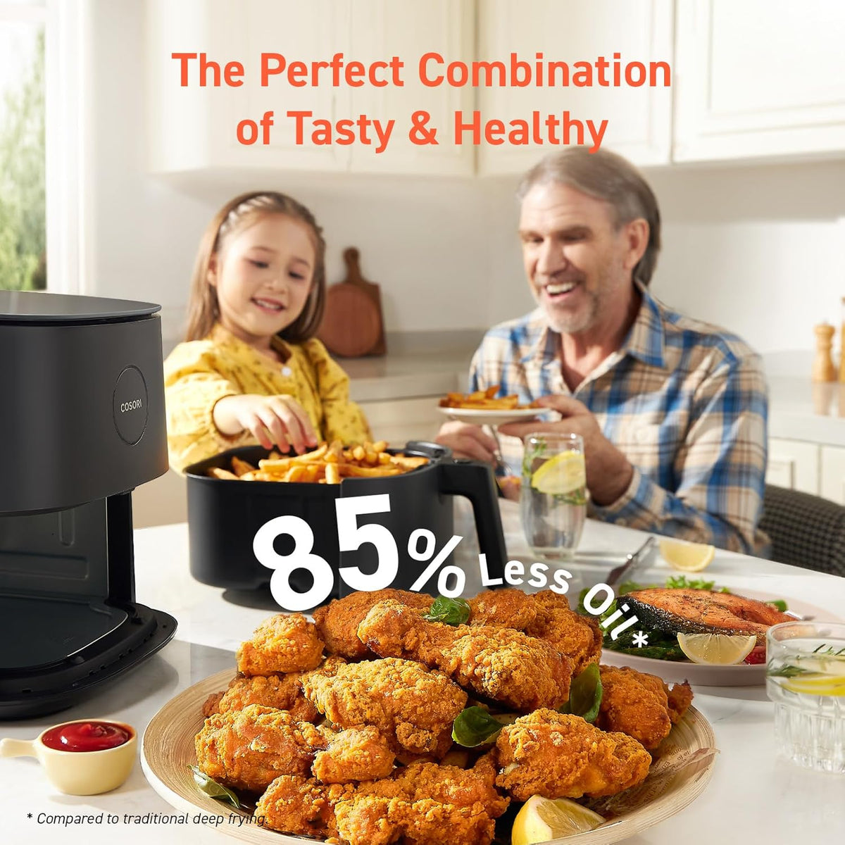 COSORI Air Fryer Pro 9-in-1, Compact 5QT, 450℉: Half Time & Chef-Grade Cook, One-Wipe Clean Glass