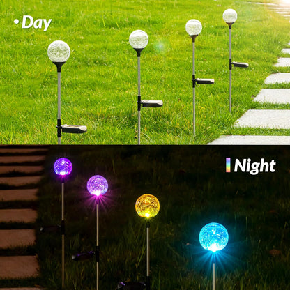 SOLPEX Solar Garden Lights Outdoor 3 Pack, Solar Globe Lights Outdoor Waterproof Decorative for