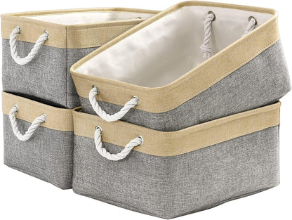 Organization and Storage Basket for Organizing - Large 4 Pack 16x12x8 inch Collapsible Baskets for