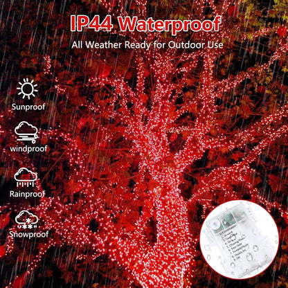2 Pack Halloween String Lights Battery Operated with Timer, 66FT 200 LED Waterproof Battery Twinkle