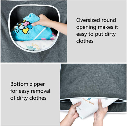 XL Large Hanging Laundry Bag with Hanging Hooks, Over the Door Laundry Bag and Hanging Laundry