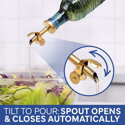 COOK WITH COLOR Glass Olive Oil Bottle Dispenser - 2 Pack- 17oz Oil and Vinegar Cruet - Olive Oil