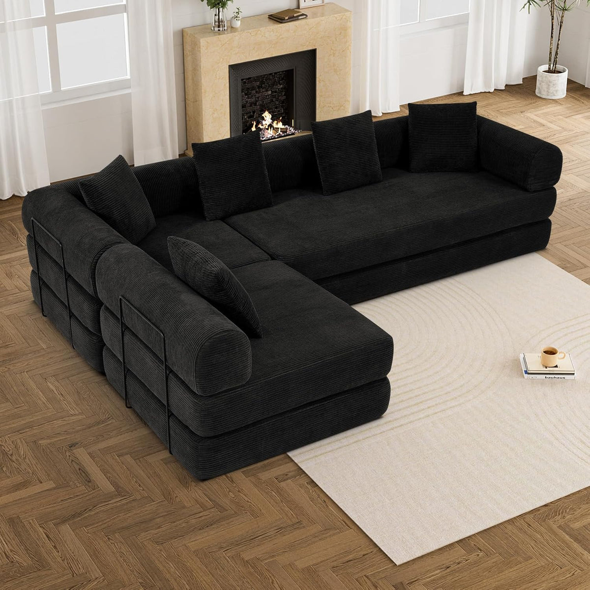 Modular Sectional Loveseat Sofa Cloud Boneless Couch, Modern Sleeper Sofa for Customizable Living