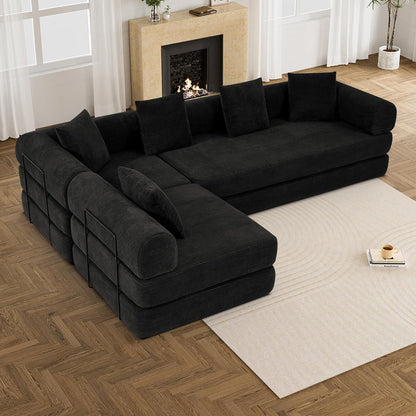 Modular Sectional Loveseat Sofa Cloud Boneless Couch, Modern Sleeper Sofa for Customizable Living
