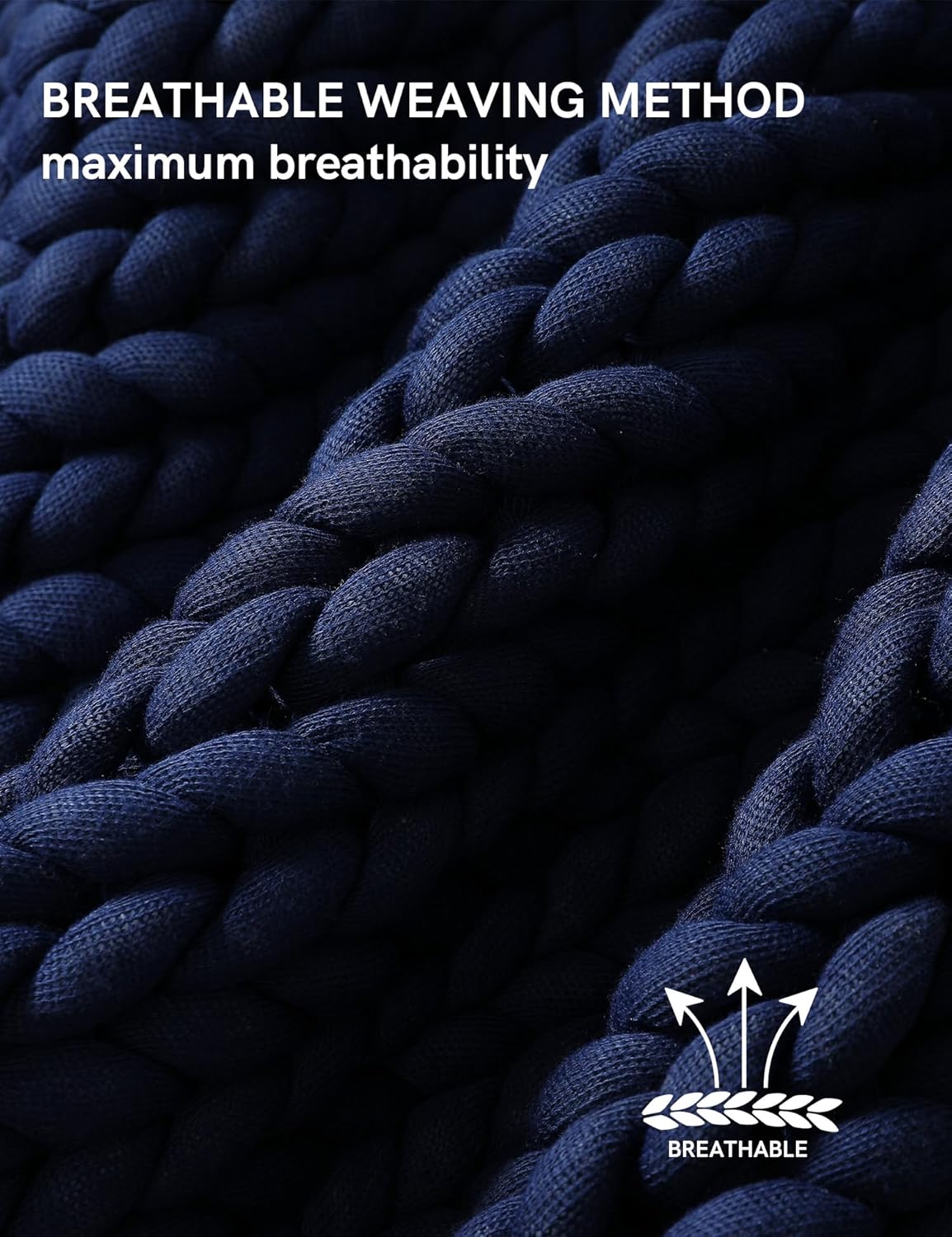 YnM Chunky Throw Blanket, Medium-Weight, Hand Knitted, Skin Friendly, Ventilated and Breathable