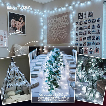 4 Pack 60LED Christmas Fairy Lights Battery Operated - 20FT Twinkle Lights with 2 Lighting Modes