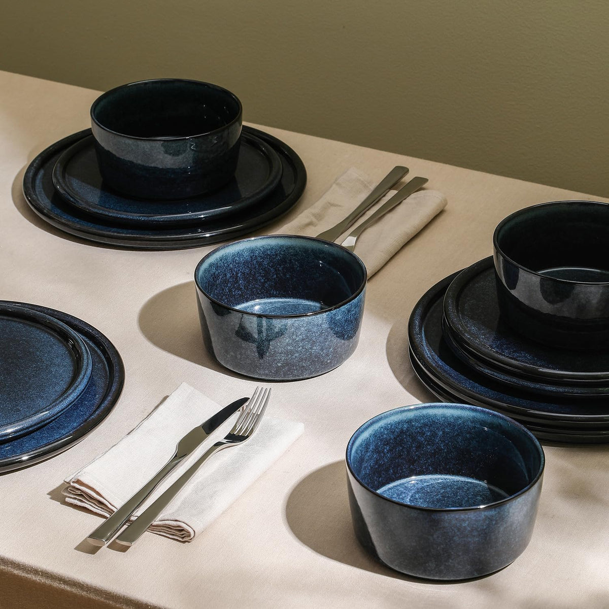 Stone Lain Eden 12-Piece Dinnerware Set Stoneware, Plates and Bowls Set, Dishwasher and Microwave