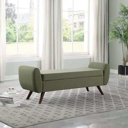 HomePop Modern Storage Bench with Wood Legs Home Décor|Bench with Storage for Living Room & Bedroom