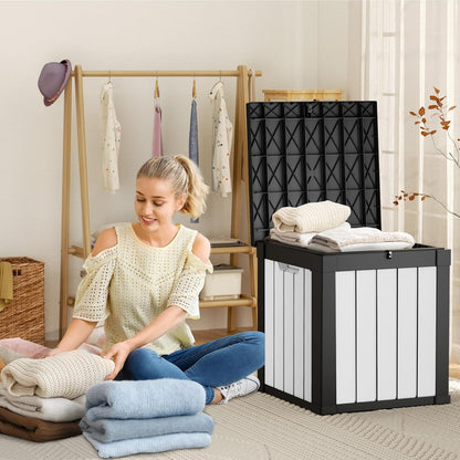 40 Gallon Resin Deck Box, Lockable Patio Outdoor Storage Box for Furniture, Garden Tools and Tools