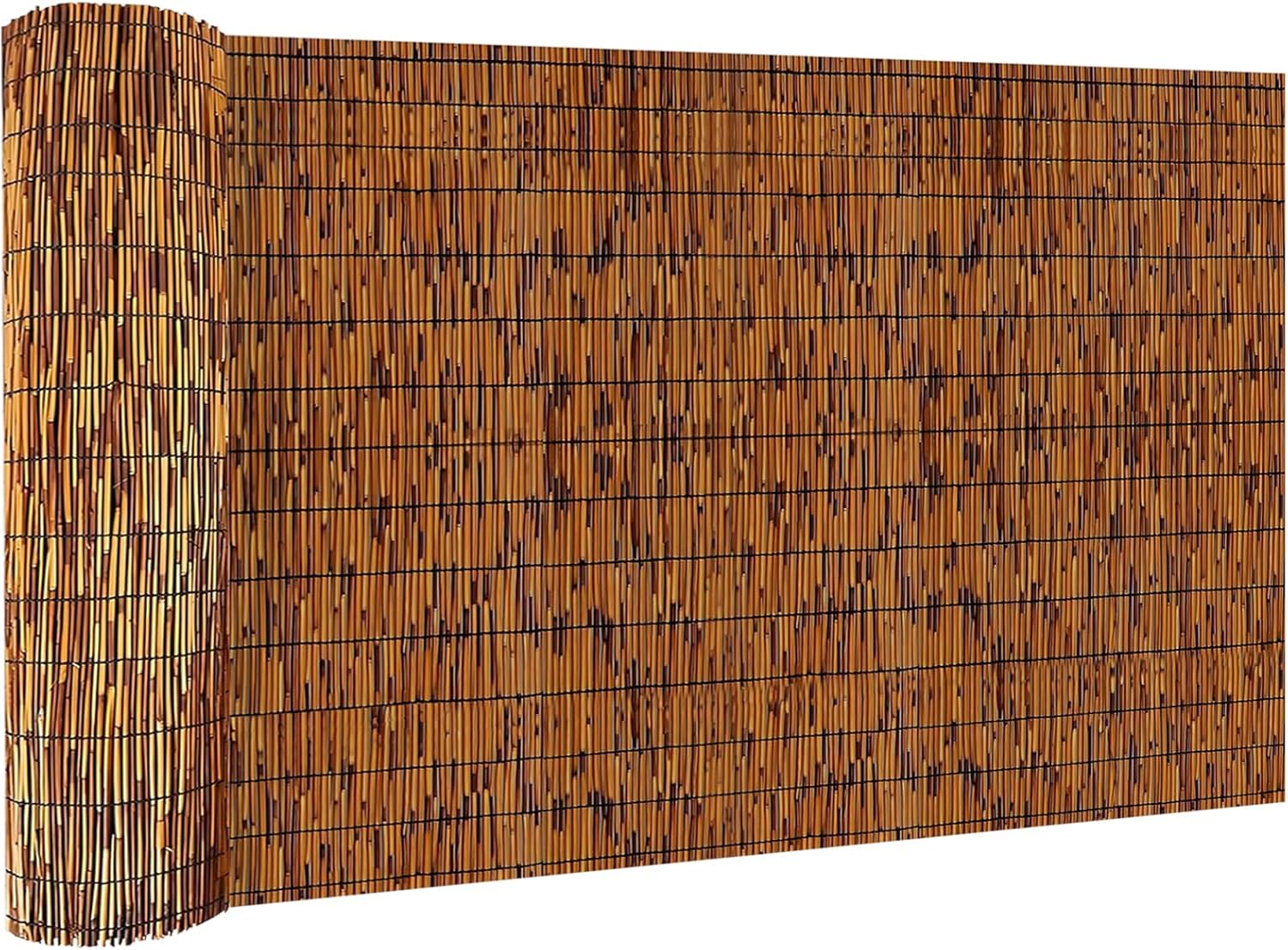 Natural Reed Fencing Rolls, Decorative Bamboo Fencing 4 ft High Roll Reed Screen Curtain, Natural