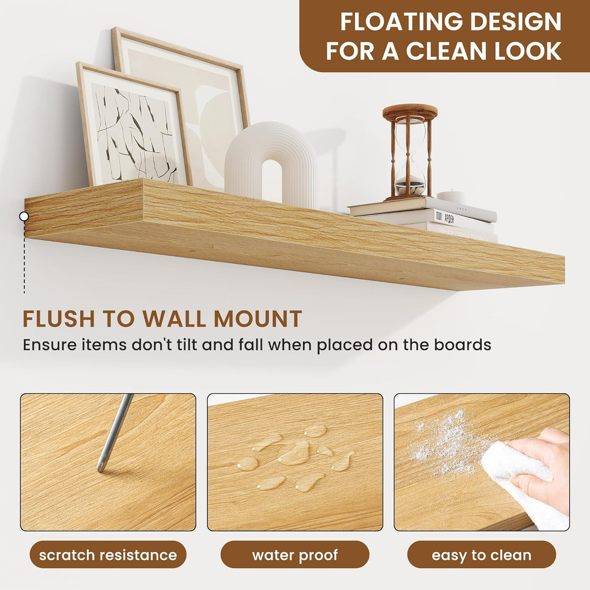 fuqing Floating Shelves for Wall, Bathroom Shelf Wall Mounted for Storage, Shelves with Invisible