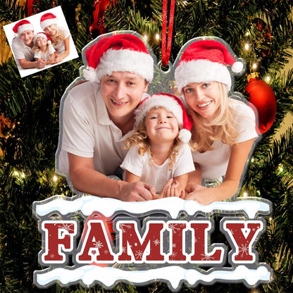 Amlion Personalized Your Photo Ornament,Custom Photo Ornament with Text Customized Acrylic Family