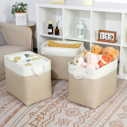 Bidtakay Extra Large Storage Baskets for Organizing 17x12x15.1 inch 3-Pack Fabric Closet Organizers